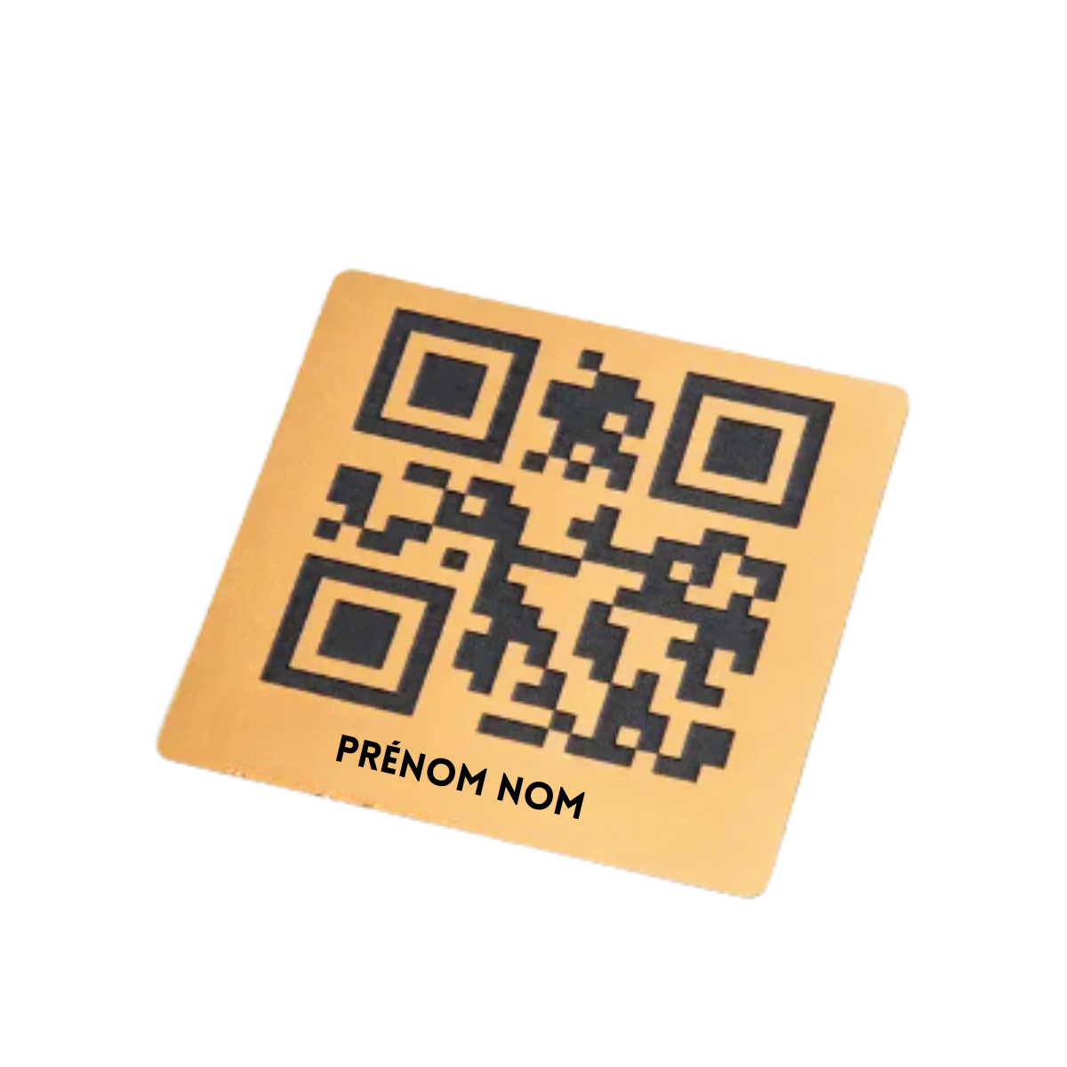 Plaque QR code gravée – Carré (or) format 4×4 cm